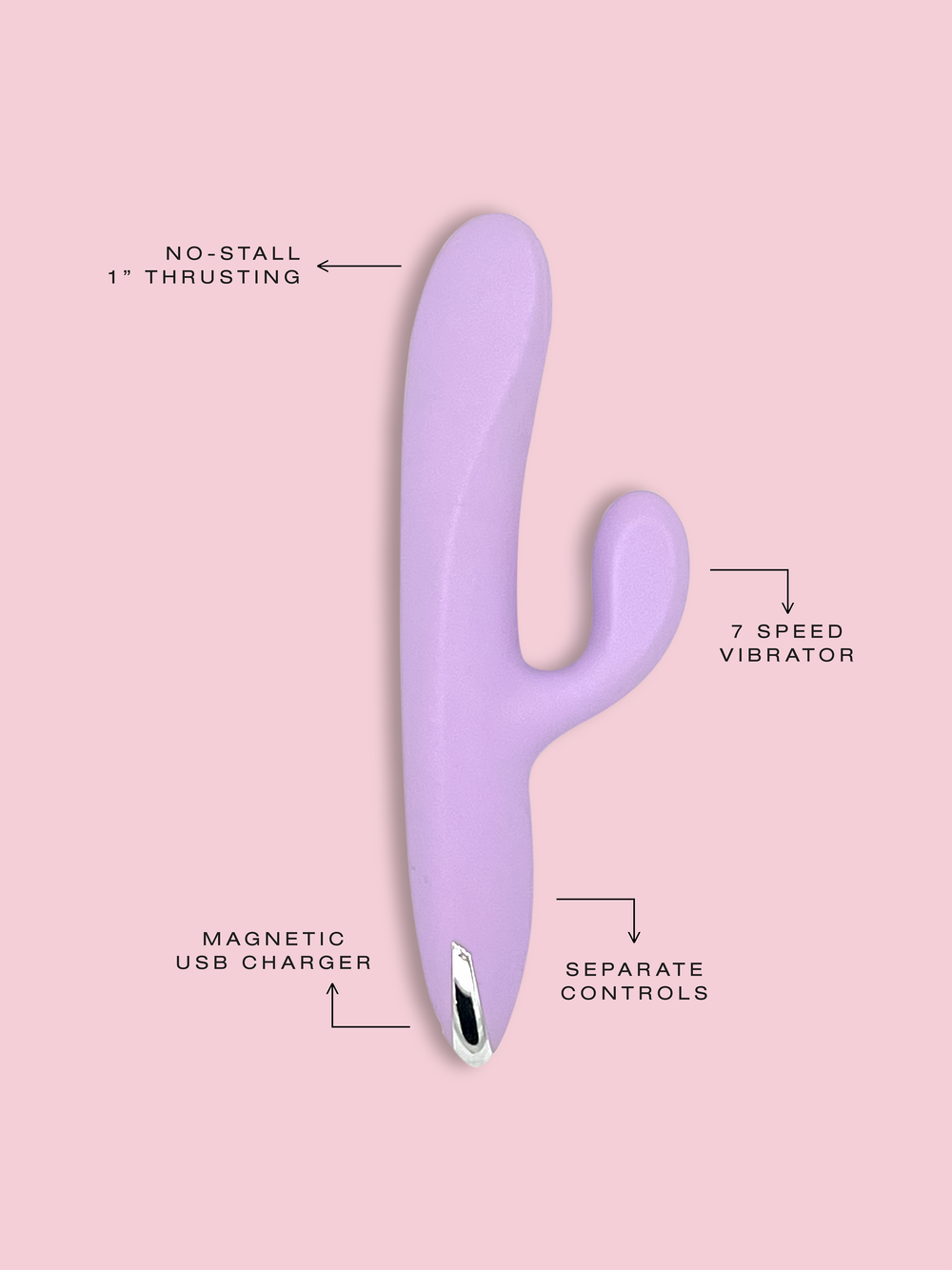 Velvet Thruster | Rabbit Thrusting Dildo and Vibrator in Silicone for Boutique Voila Velvet Thruster | Rabbit Thrusting Dildo and Vibrator in Silicone for Boutique Voila